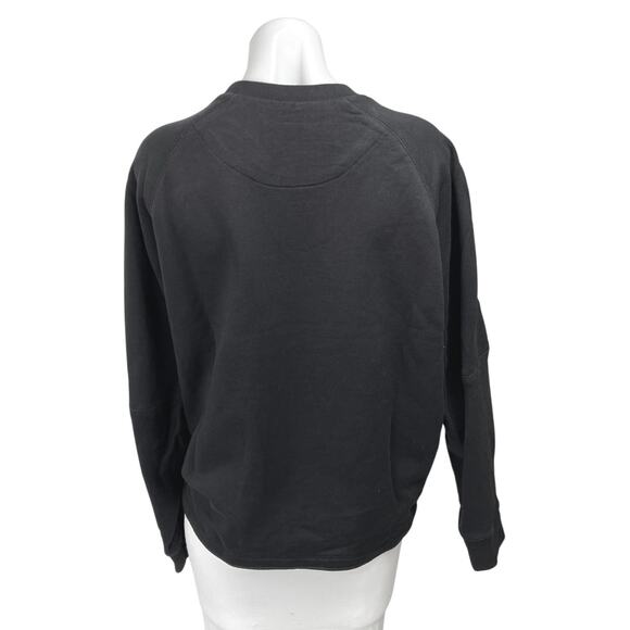 Y-3 Womens Black Long Sleeve Logo Crew Neck Cozy Sweater Sweatshirt Top Size M - Picture 9 of 14